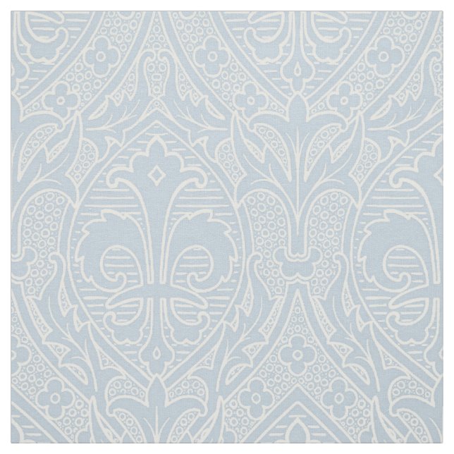 Tissu Renaissance gothique Fleur de Lys - Misty Blue (Échantillon)