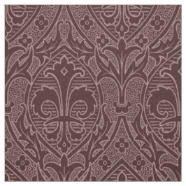 Tissu Renaissance gothique Fleur de Lys - Vin