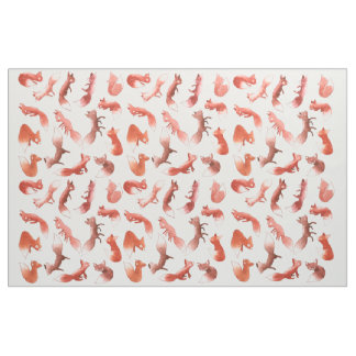 Tissu Renards somnolents