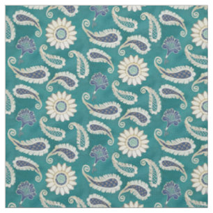 Tissu Répétition de motif floral d'art de Paisley de