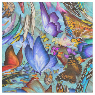 Tissu Répétition des ailes Abstraites de papillon
