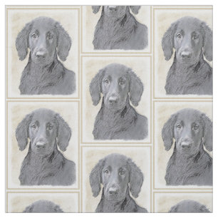 Tissu Retriever à couche plate - Art original de chien