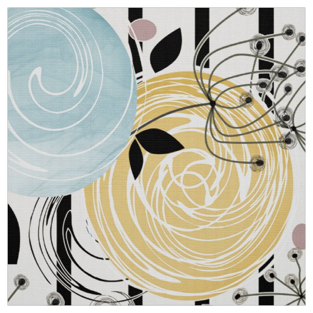Tissu Rétro, abstract flowers (Échantillon)