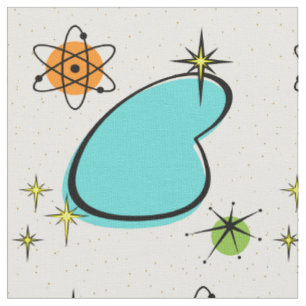 Tissu Retro Atomic Boomerang et Starburst