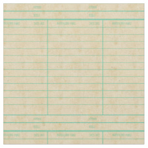 Tissu Rétro carte due de date de livre de bibliothèque