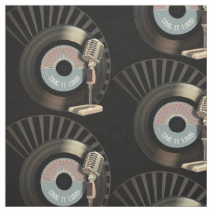 Tissu Rétro disque de microphone et de vinyle 45