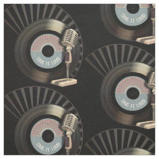 Tissu Rétro disque de microphone et de vinyle 45