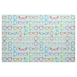 Tissu Rétro hippie moderne de lunettes avec le guingan