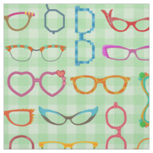 Tissu Rétro hippie moderne de lunettes avec le guingan