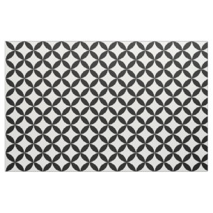 Tissu Rétro motif blanc noir chic élégant de cercles de