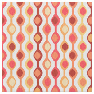 Tissu Rétro motif de perle jaune-orange