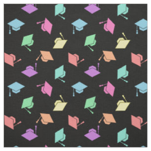 Tissu Rétro motif en pastel de casquette d'obtention du
