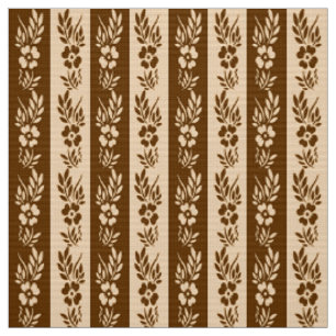 Tissu Rétro motif rayé floral