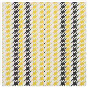 Tissu Rétro noir de jaune de pied-de-poule