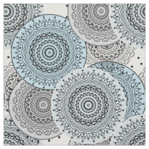 Tissu Rétro, rétro motif, bleu et gris, élégant