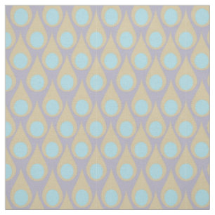 Tissu Rétros gouttelettes en violette et Aqua