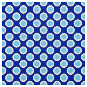 Tissu Rétros points cerclés, bleu de cobalt et blanc