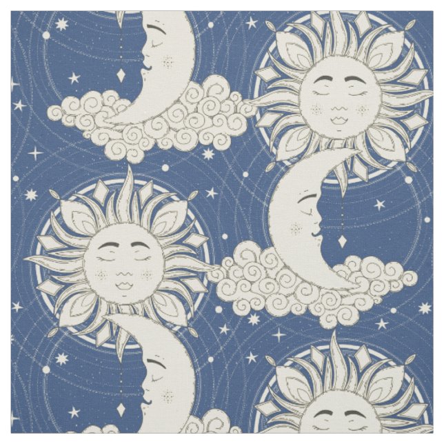 Tissu rêve bohème bleu (Échantillon)