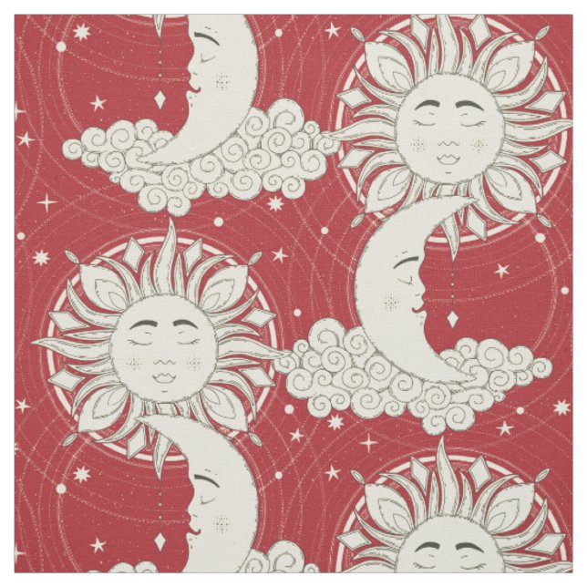 Tissu rêve bohème rouge (Échantillon)