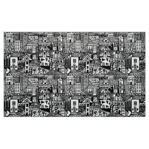 Tissu Rêve urbain - noir