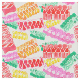 Tissu Ribbon Bonbons de vacances Aquarelle