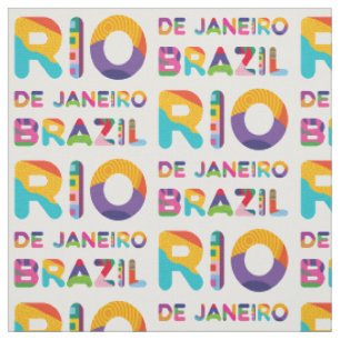Tissu Rio De Janeiro Brésil Texte Coloré