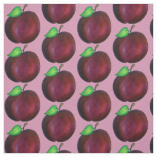 Tissu Ripe Juicy Summer Purple Plum Fruit Imprimer