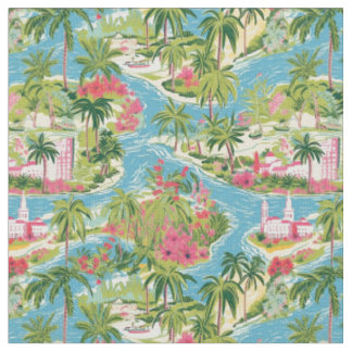 Tissu Rivières d'île tropicale
