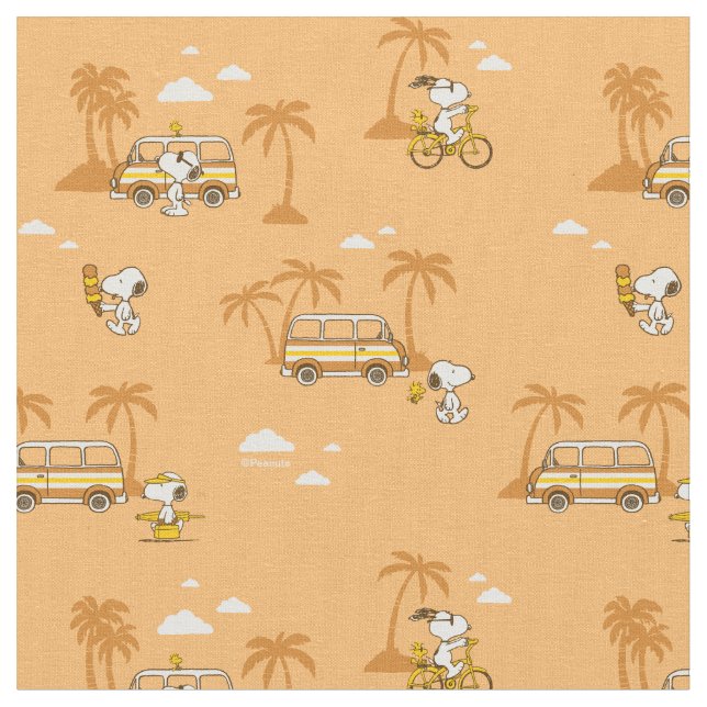 Tissu Road Trippin | Peanuts Snoopy Beach Pattern (Fermer)