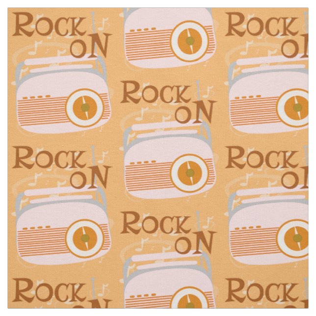 Tissu Rock On Fifties Radio (Échantillon)