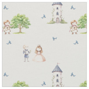 Tissu Roi princesse musician royaume mignon amour conte