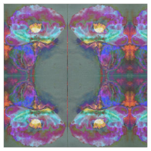 Tissu Romantique élégant violet turquoise peinture de fl