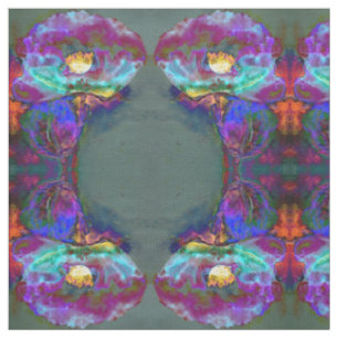 Tissu Romantique élégant violet turquoise peinture de fl