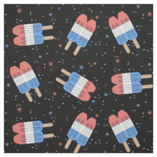 Tissu roquettes patriotiques pop & arroses rouge blanc b