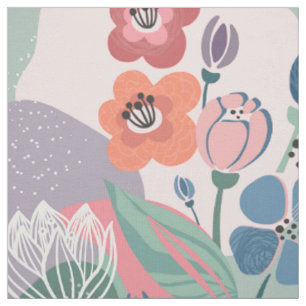 Tissu Rose Abstrait floral et pourpre