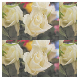 Tissu Rose blanche