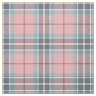 Tissu Rose de pastels de ressort, bleu, plaid d'Aqua