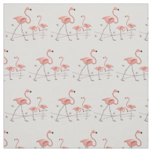 Tissu rose du trio 2 de Flamants roses