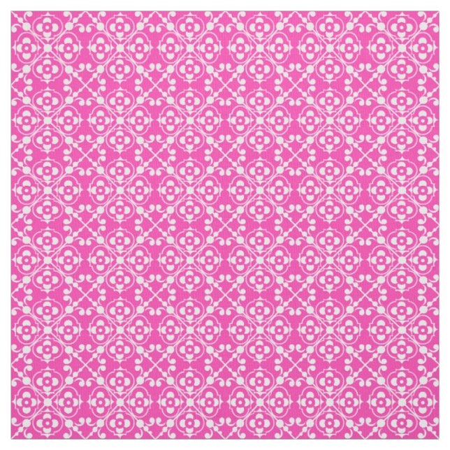 Tissu Rose et blanc Joli Motif (Échantillon)