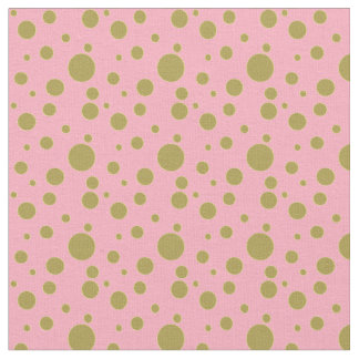 Tissu Rose et textile de point de polka d'or