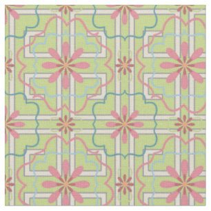 Tissu Rose et vert menthe   Imaginaire floral