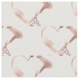 Tissu Rose Gold Ciseaux Coiffeur Styliste Salon Coeur