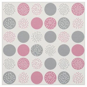 Tissu rose gris blanc de points modernes de