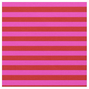 Tissu Rose lumineux, pied rouge lumineux, rayures
