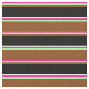 Tissu Rose profond, vert, Brown, noir et beige
