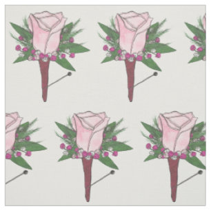Tissu Rose rose Boutonniere Fleur Groom Jour de mariage