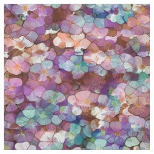 Tissu Rose Rose Or Turquoise Mosaïque Millefiori Fleurs