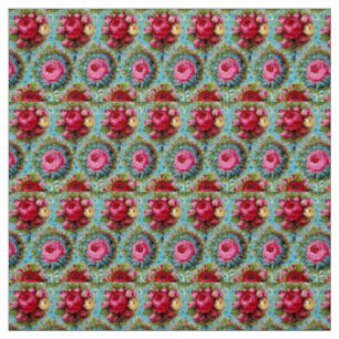 TISSU ROSE ROSE ROSE ROUGE JAUNE EN BLEU