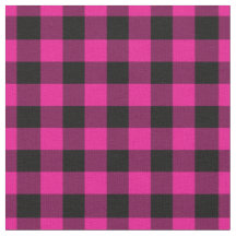 Rose vif et carreaux gingham noir