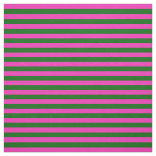 Tissu Rose vif, Ile vert maille, rayures